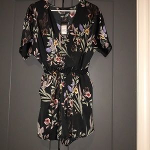 Floral black play suit
